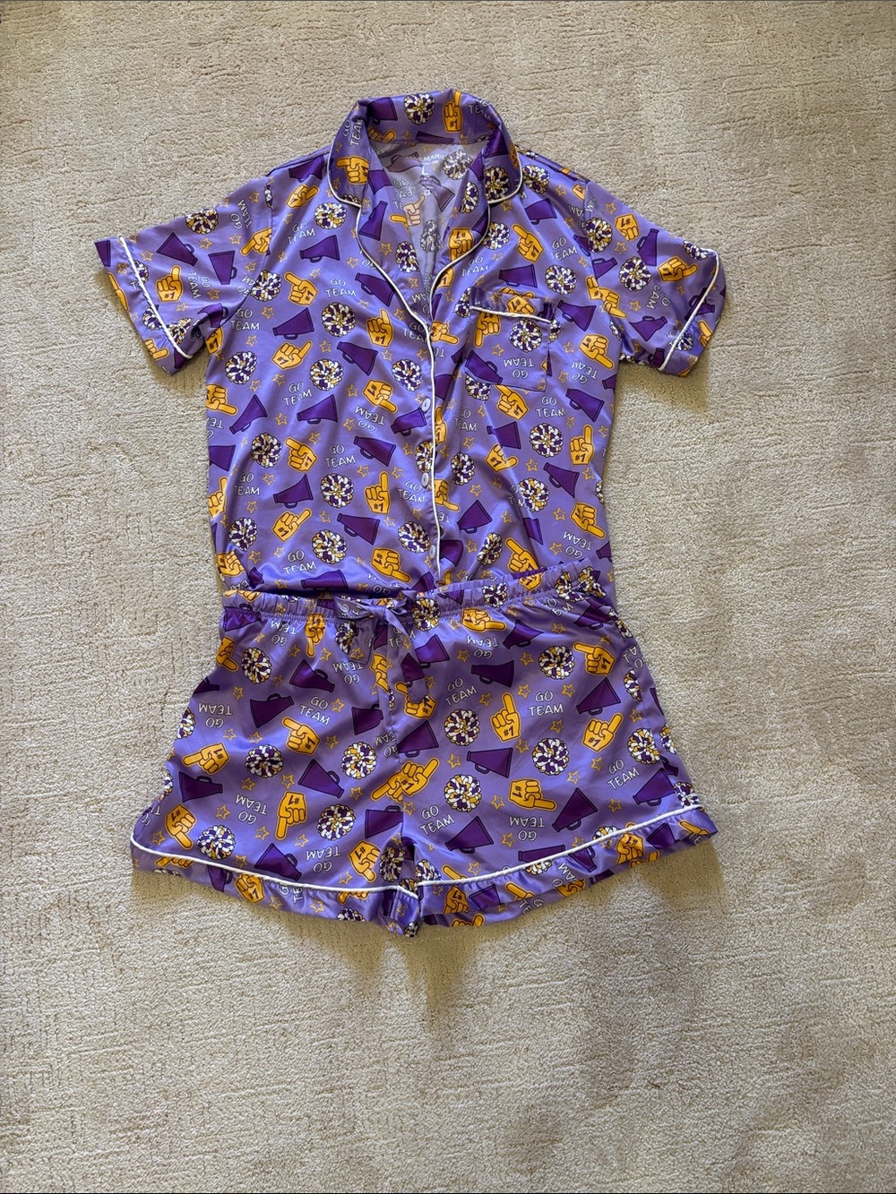 Jane Marie Team Print Short Pajama Set